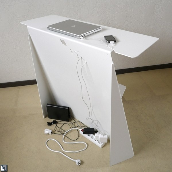 Minimalist Desk With Hidden Cables Look From Rear | casaresidence com