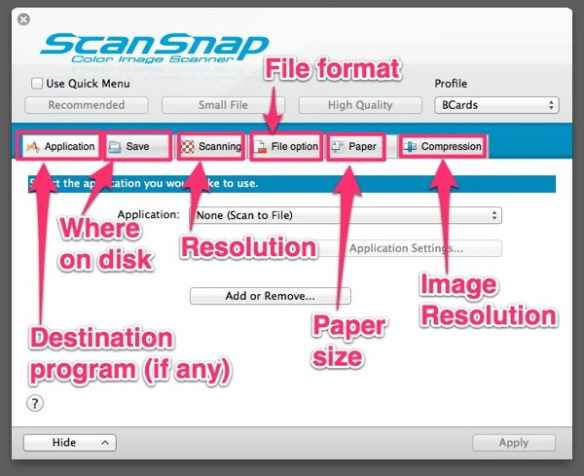 ScanSnap Manager  Settings